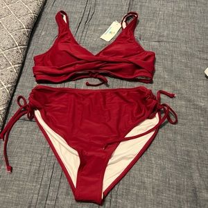 Brand new L, burgundy 2 piece